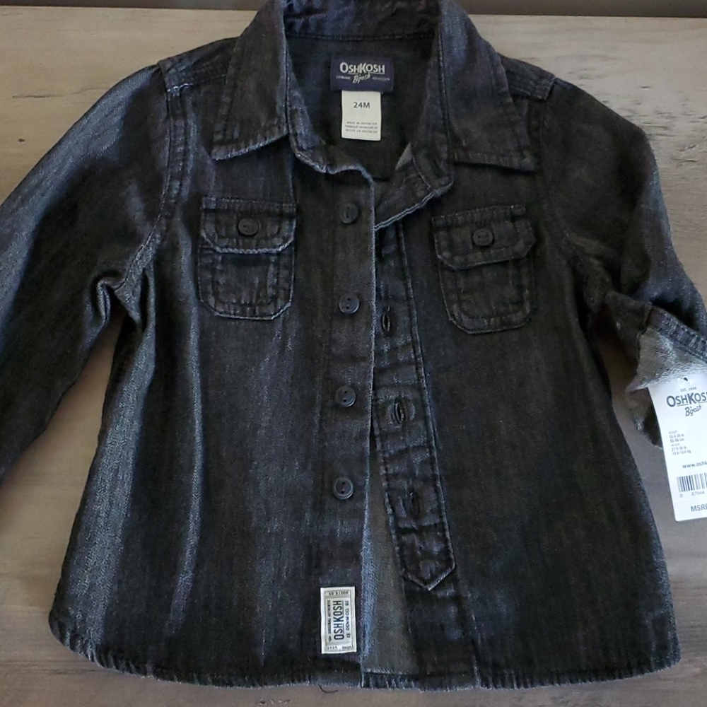 Nwt Black Jean Demin Shirt boys
